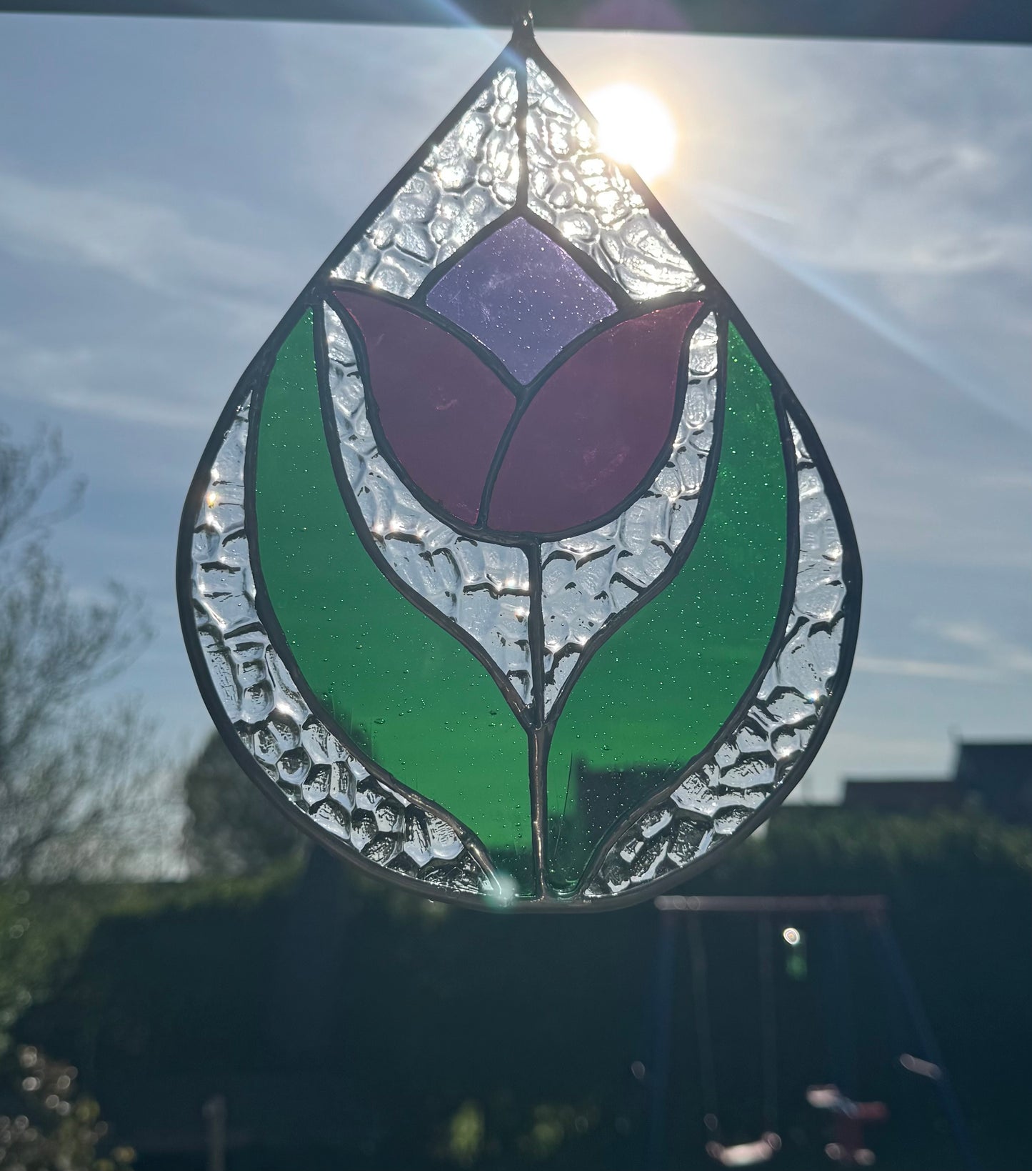 Glashanger druppel met tulp
