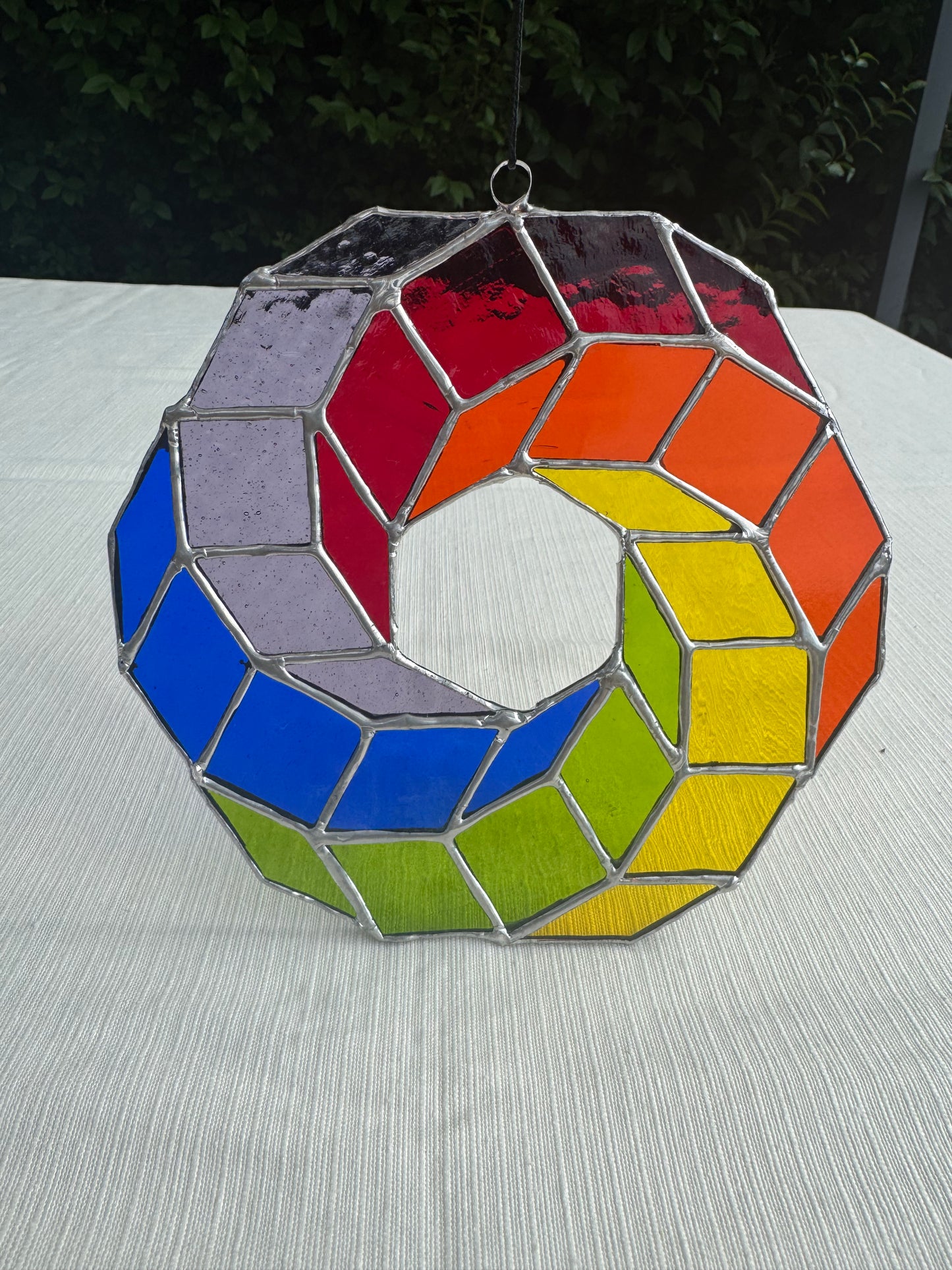 Glashanger regenboog ring