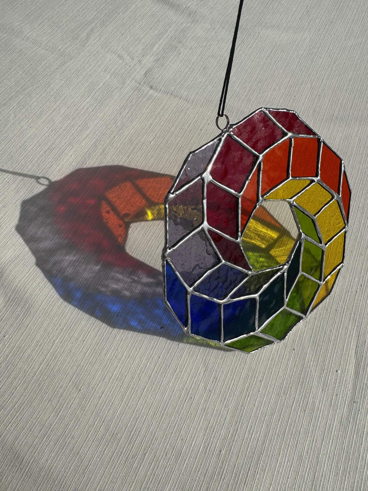 Glashanger regenboog ring