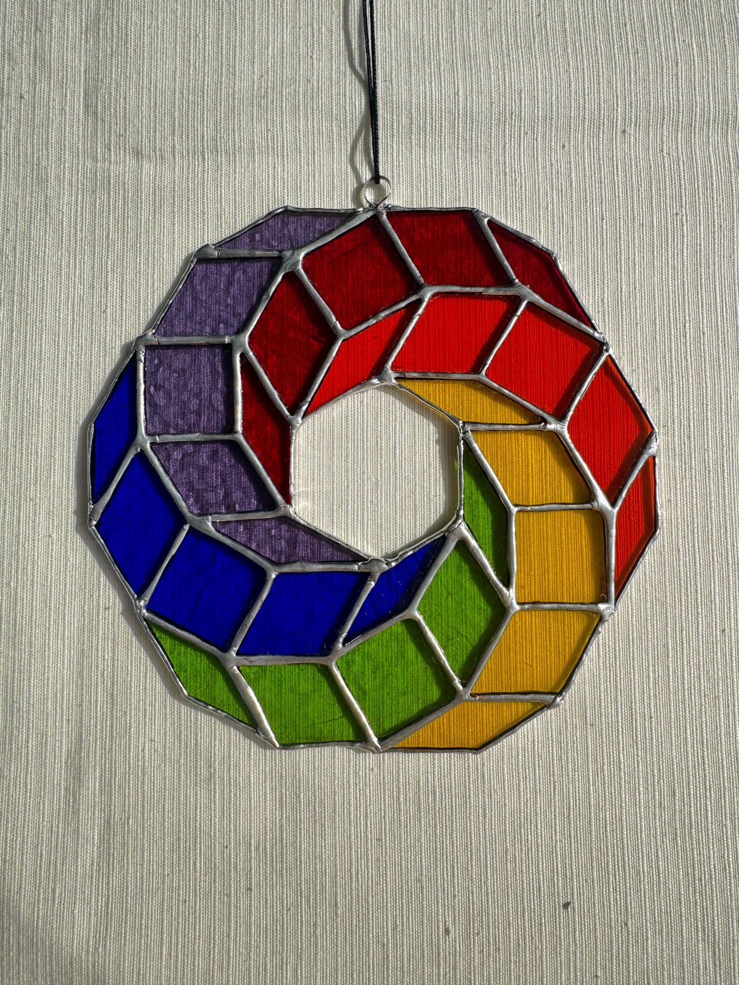 Glashanger regenboog ring