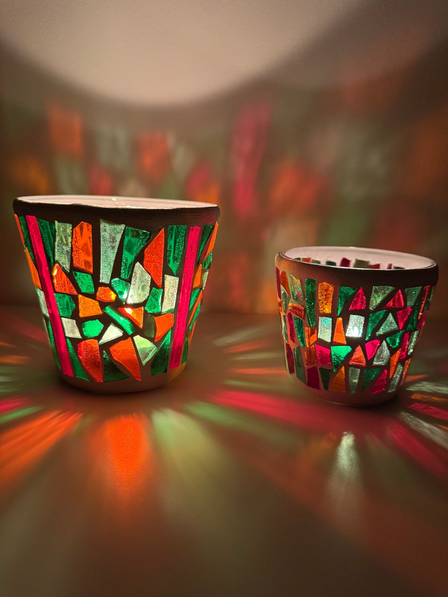 Set theelichtjes houders-glas mozaïek