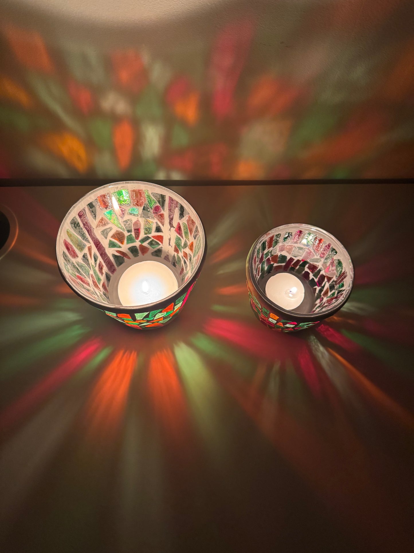 Set theelichtjes houders-glas mozaïek