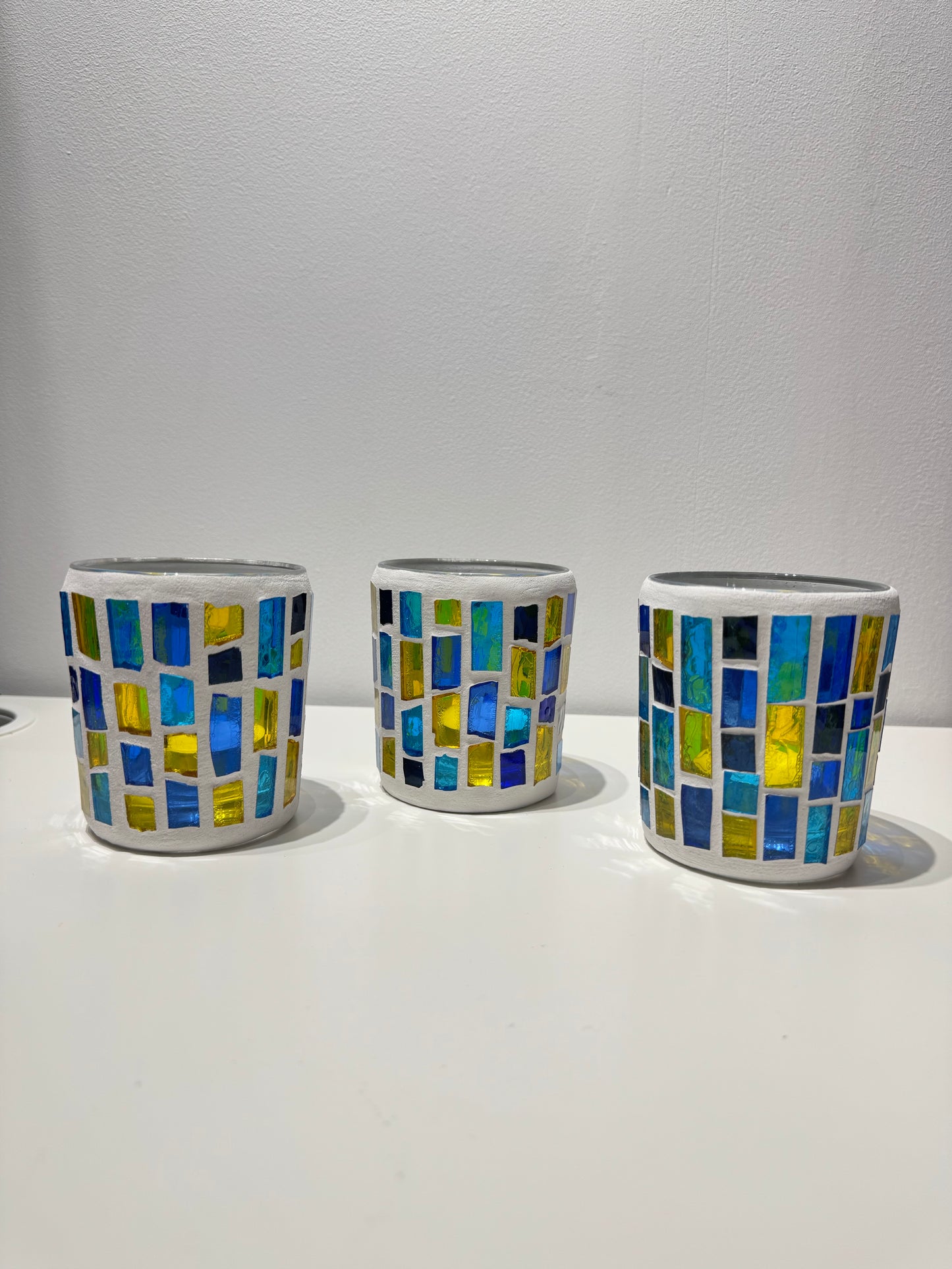 Theelichtjes houders- glas mozaïek