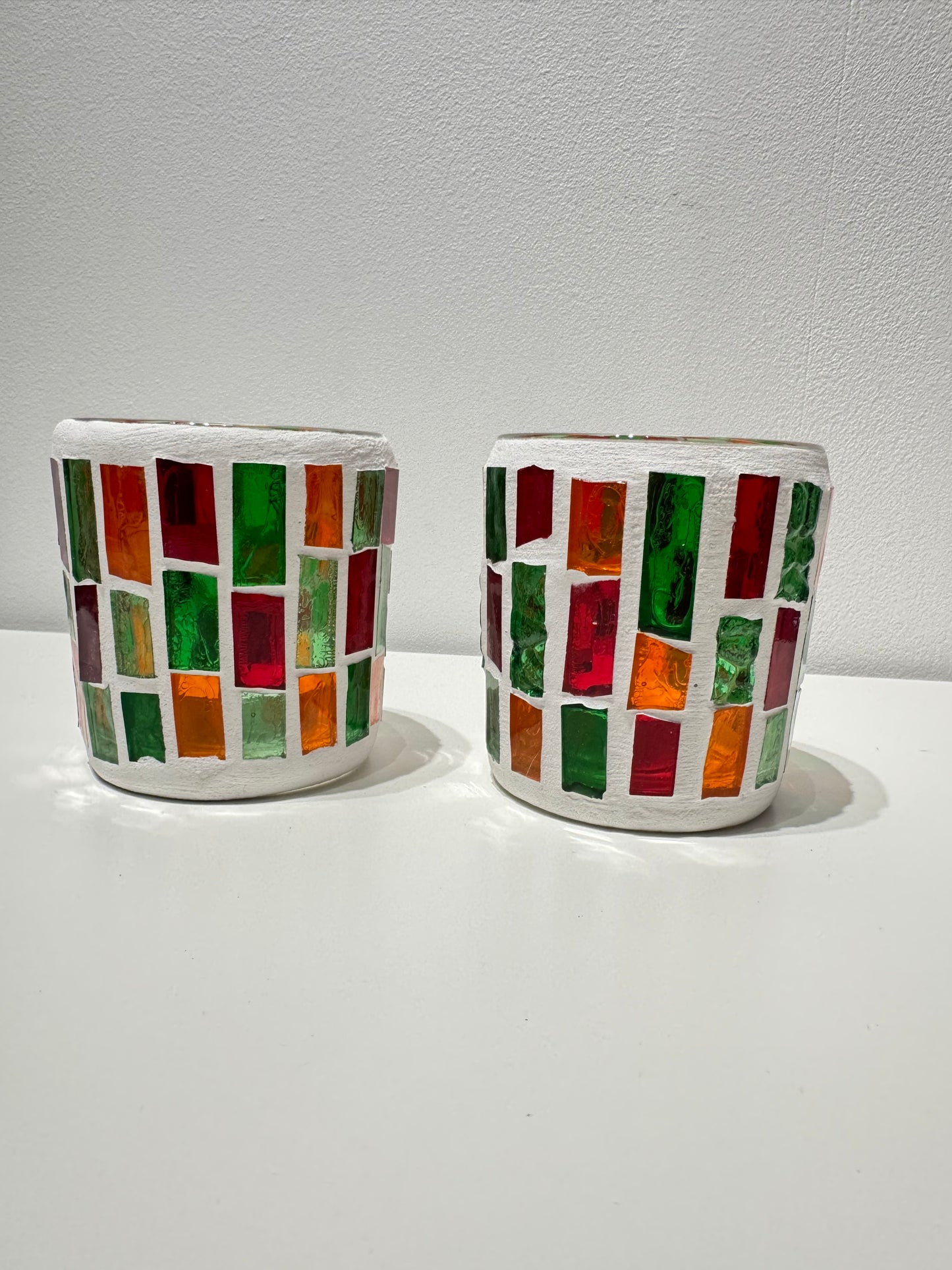 Theelichtjes houders- glas mozaïek