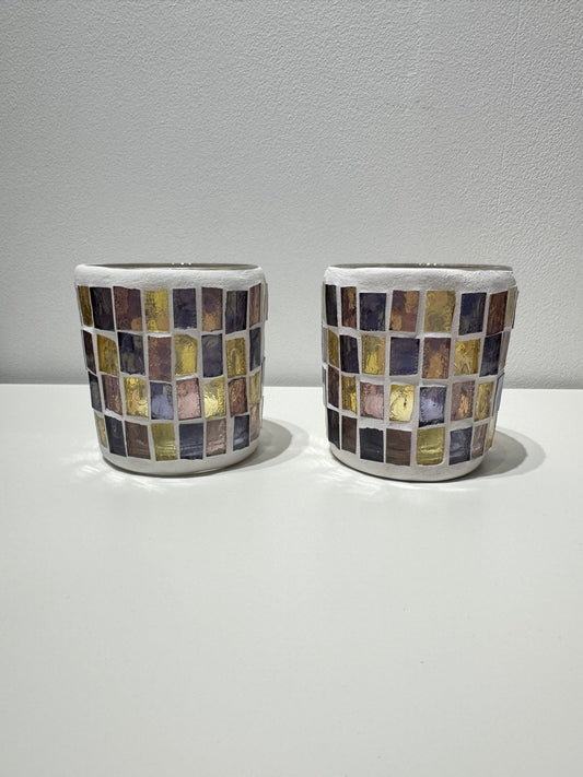 Theelichtjes houders- glas mozaïek