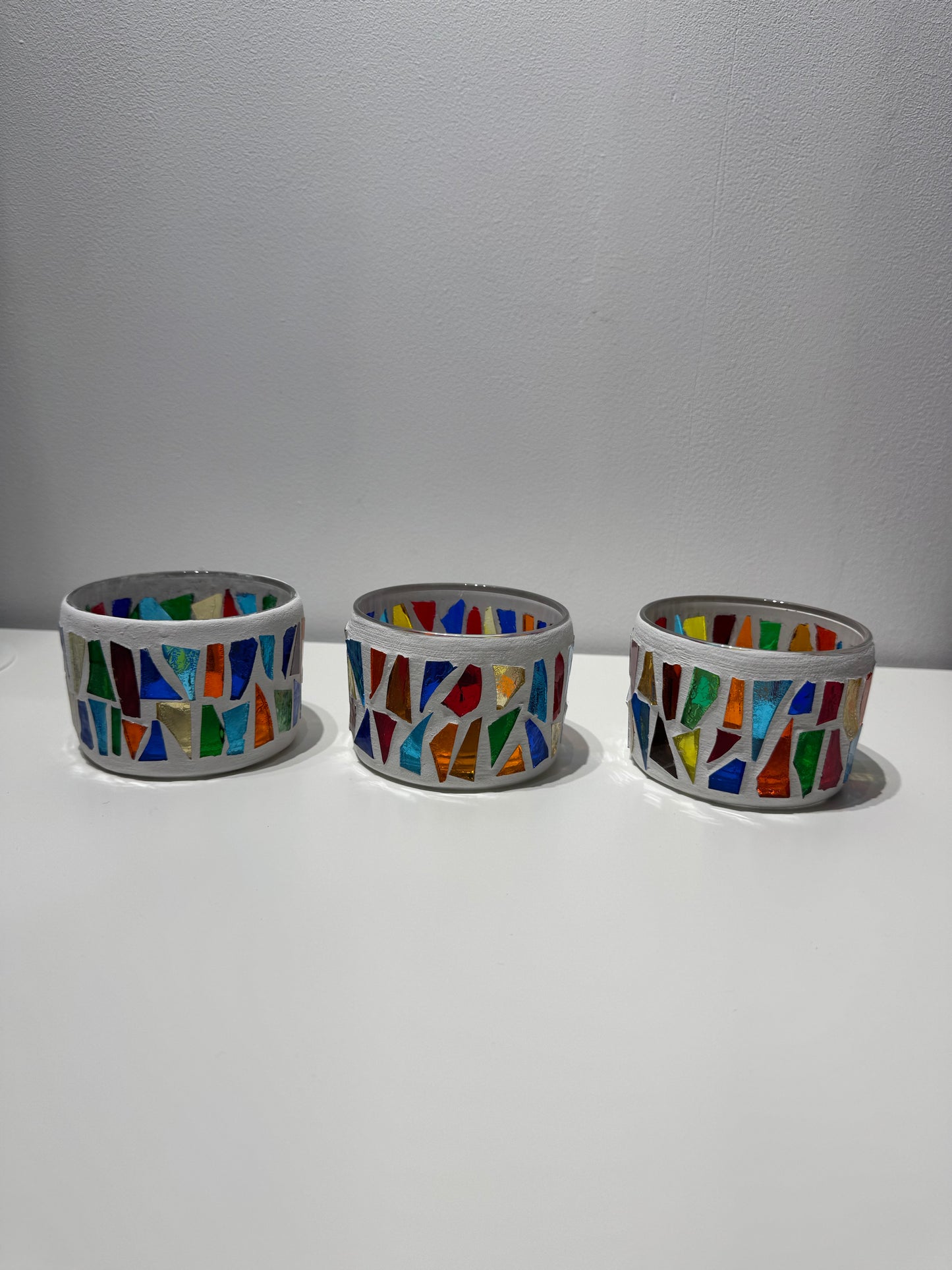Theelichtjes houders- glas mozaïek