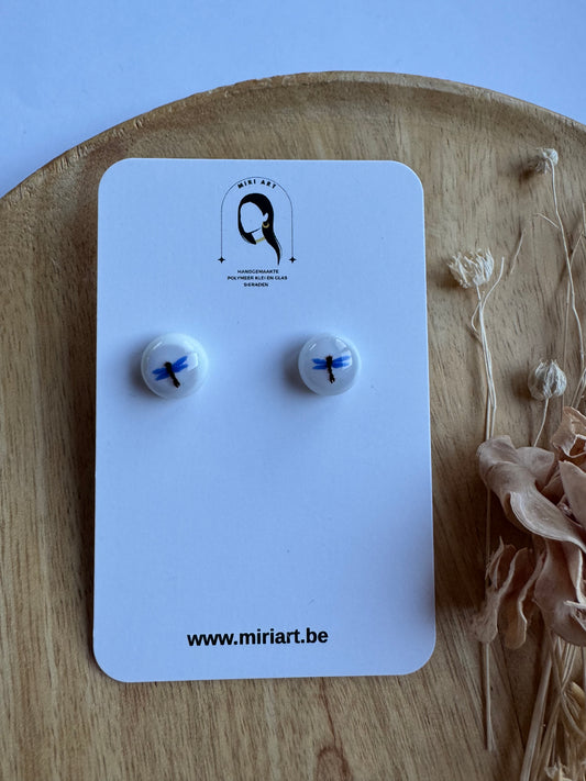 STEKERS libelle - gesmolten glas en roestvrijstaal